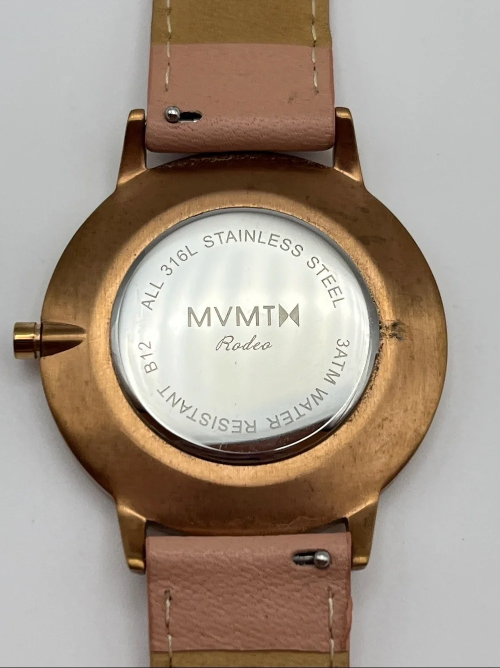 MVMT Gold Case White Dial Pink Leather Watch